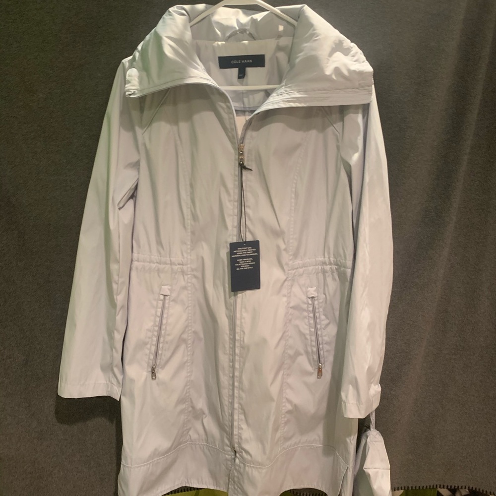 Baby Blue Cole Haan Parka/Rain Jacket